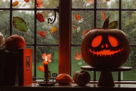 Autumn Cozy Fall Halloween Halloween Pumpkins Trick Or Treater