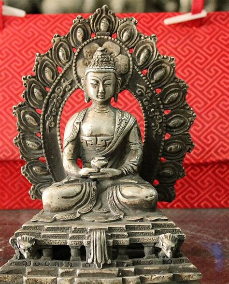 Decoration Tibet Copper Silver Old Tibet Buddhism Fane Silver Sakyamuni