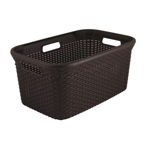 CURVER Panier A Linge Aspect Rotin 45 L Chocolat