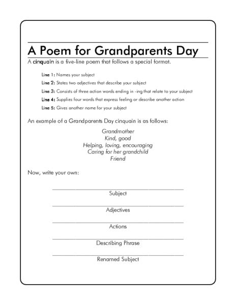 Free Printable Grandparents Day Poems Printable Templates | Images and ...