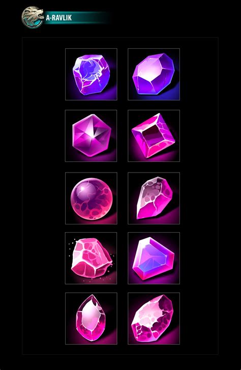 Fantasy Gems Icons Game Concept Art Pixel Art Tutorial Crystal Drawing