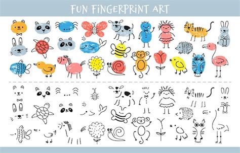 Premium Vector Paint With Finger Prints Kids Fingerprint Learning