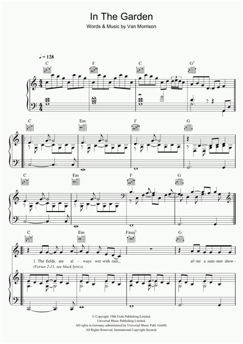 In The Garden Piano Sheet Music | OnlinePianist