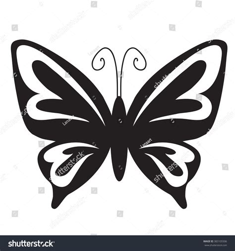 Butterfly Silhouette Vector Illustration: vector de stock (libre de ...