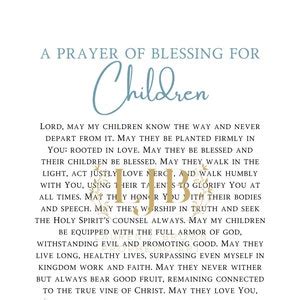 Prayer of Blessing for Children - Etsy