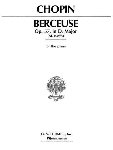 Berceuse Op In D Flat Major Piano Solo Willis Music Store