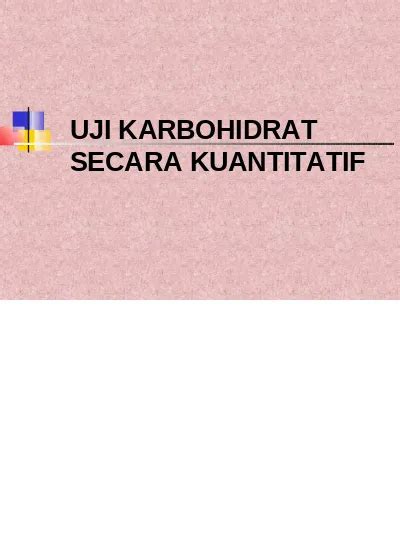 Uji Karbohidrat Secara Kuantitatif