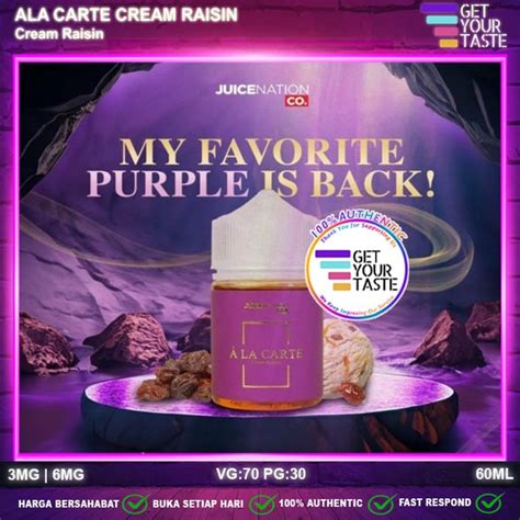 Jual Liquid A La Carte Cream Raisin 60ML Ala Carte By Juicenation Di