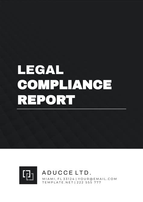 Free Legal Compliance Report Template Edit Online And Download