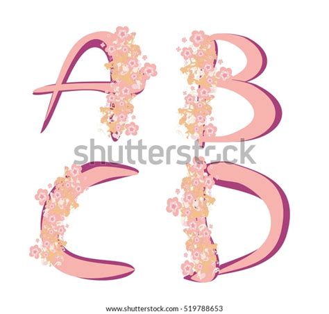 Spring Alphabet Flowers Letters Abcd Stock Illustration 519788653