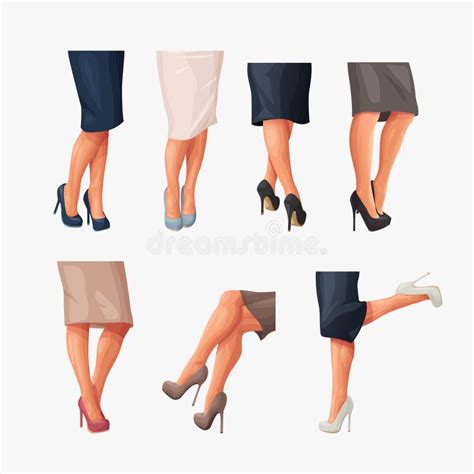 Woman Legs Wearing High Heels Outdoor Fashion Shoot Stock Illustrations 3 Woman Legs Wearing