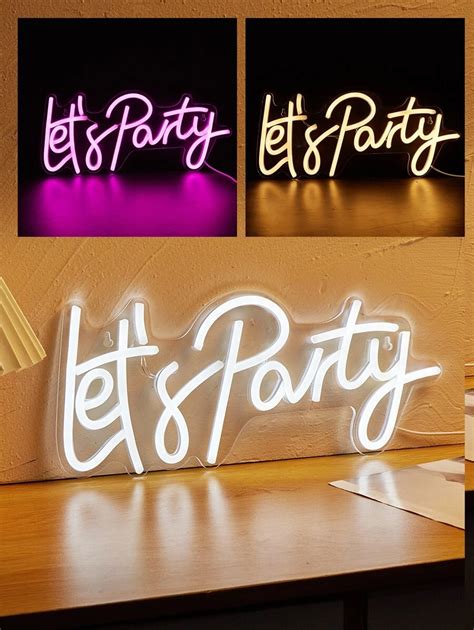 Pc Let S Party Led Neon Sign Alphabet Shape With Usb Powered For