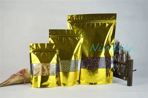 Wholesale X Cm Stand Up Gold Aluminum Foil Ziplock Non Woven Bags