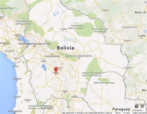 Potosi on Map of Bolivia