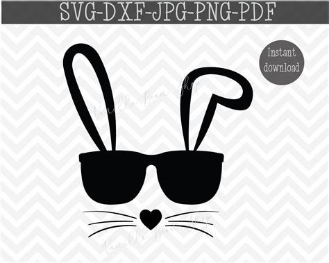 Bunny With Sunglasses Svg Easter Bunny Svg Rabbit With Etsy Australia