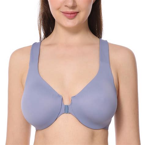 Womens Full Coverage Underwire Non Padded Racerback Front Closure Bra