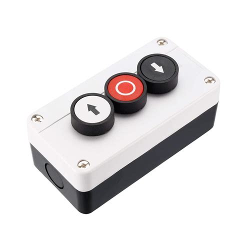 Uxcell Push Button Switch Station Momentary No Black Nc Red No White