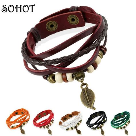 Sohot Boho Style Vintage Braided Handmade Wrapped Beads Multilayer