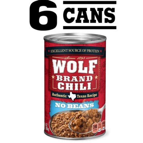 Wolf Brand Chili No Beans 15oz - 6 Pack, 15oz/ 6 cans - QFC