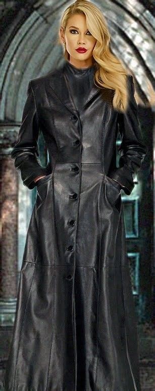 Seitenbearbeitung Leder Trenchcoat Langer Ledermantel Ledermantel Damen