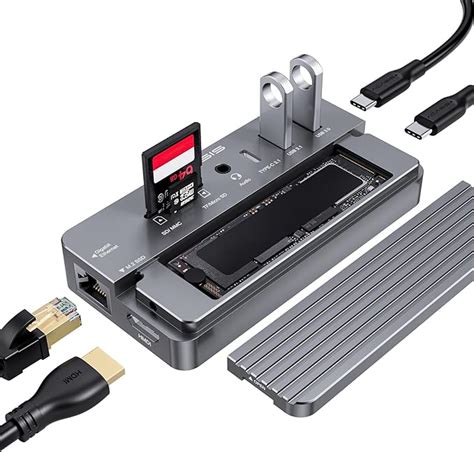 Acasis USB C Hub 10 In 1 Hub With Hard Drive Enclosure Compatible With