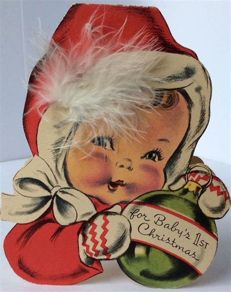 1940s Babys 1st Christmas Vintage Christmas Greeting Cards Vintage