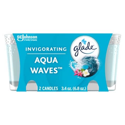 Glade Candle Aqua Waves Scent 1 Wick 34 Oz 963 G Each 2 Counts