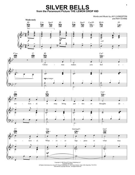 Silver Bells By Elvis Presley Piano Vocal Guitar Digital Sheet