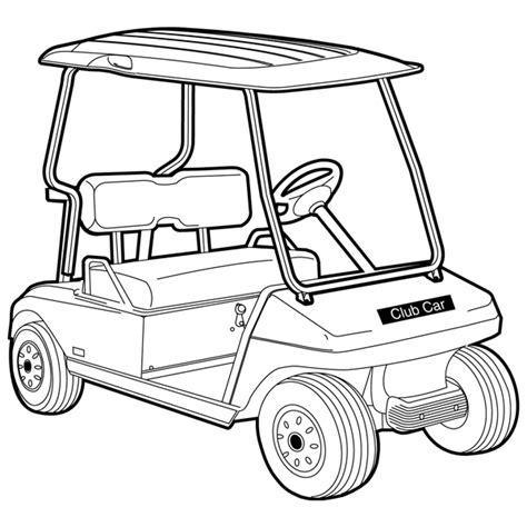 Golf Cart Drawing Sketch Coloring Page 6384 | The Best Porn Website