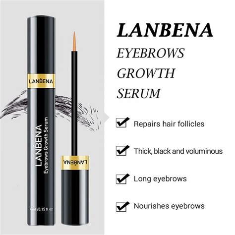 Lanbena Eyebrow Growth Serum Longer Fuller Thicker Nourishes Eyebrow