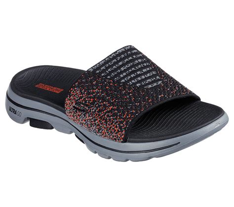 Skechers Black/Red Go Walk 5 Mens Slippers - Style ID: 229013 | India