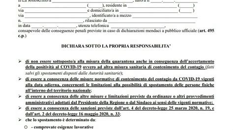 Coronavirus Torna L Autocertificazione Per Uscire Di Casa