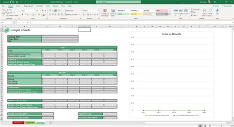 Cost Benefit Analysis Excel Template Simple Sheets