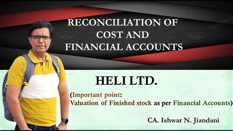 Heli Ltd Reconciliation Of Cost And Financial Accounts Cost