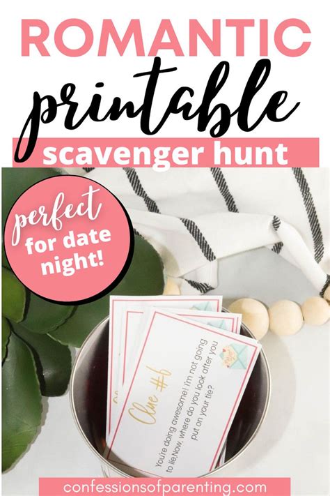 Romantic Printable Scavenger Hunt For A Memorable Date Night