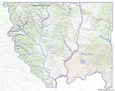 Topographic Map Of Okanogan County Washington Washington