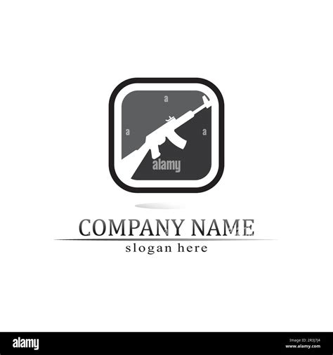 Gun Logo And Army Soldier Sniper Shot Vector Design Illustration