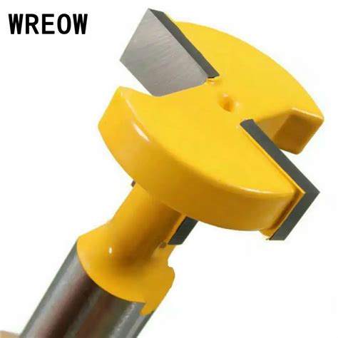 Wreow Pc Mm Round Shank T Slot Cutter Router Bit Carbide Woodworking