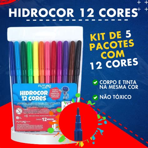 Kit De Unidades Cores Caneta Canetinha Hidrogr Fica Pintura