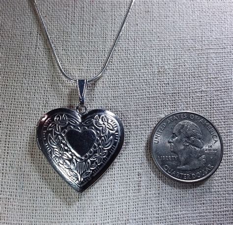 Locket Matte Silver Heart Photo Locket Heart Locket | Etsy