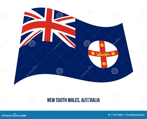 New South Wales Nsw Flag Waving Vector Illustration On White Background