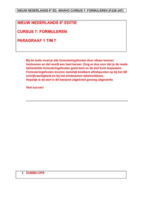 Formuleren V Theorie Nieuw Nederlands E Editie Cursus Formuleren