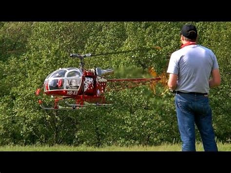 Gigantic Rc Lama Sa B Air Zermatt Turbine Scale Model Helicopter