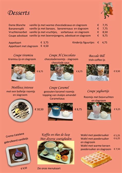 De Heusche Bollaert Menu