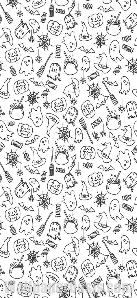 Halloween Doodle iPhone Wallpaper | Halloween wallpaper iphone, Iphone ...