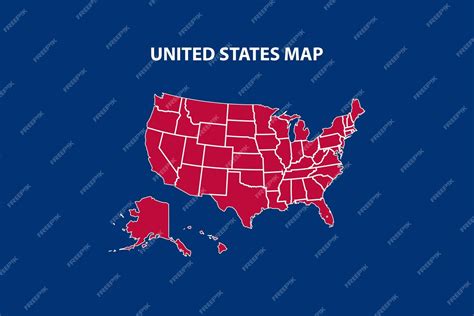 Premium Vector | United States Map red and blue