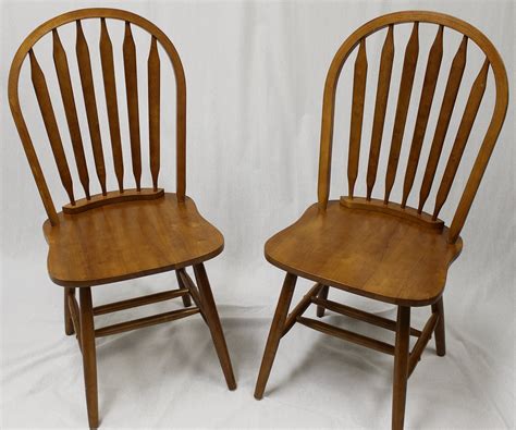 Ehemco Windsor Chairs With Arrow Back In Heritage Oak Dark Oak Set Of