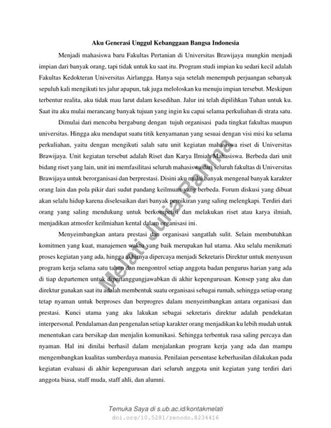 Pdf Essay Beasiswa Unggulan 2020 Melati Julia Rahma