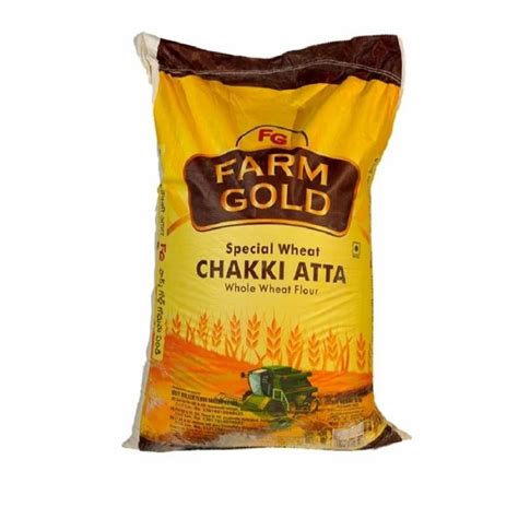 Indian Whole Wheat Farm Gold Chakki Atta Packaging Size 50 Kg