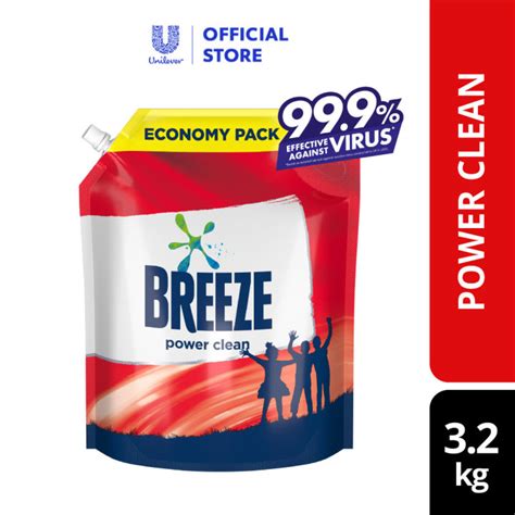 Breeze Liquid Detergent Power Clean Refill Pack 32kg Lazada